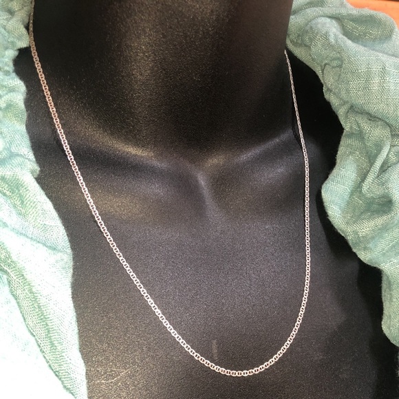 Solid 10K (not 14K ) White Gold Fancy Mariner Link Neck Chain Necklace - Picture 6 of 14